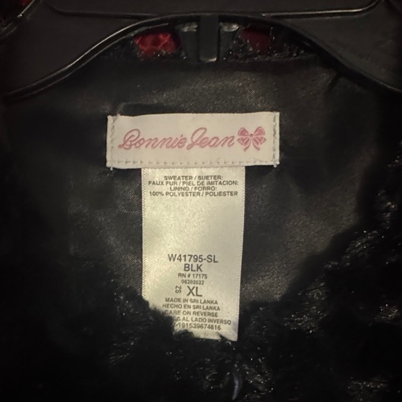 Bonnie Jean Black Faux Fur Jacket - Picture 2 of 3